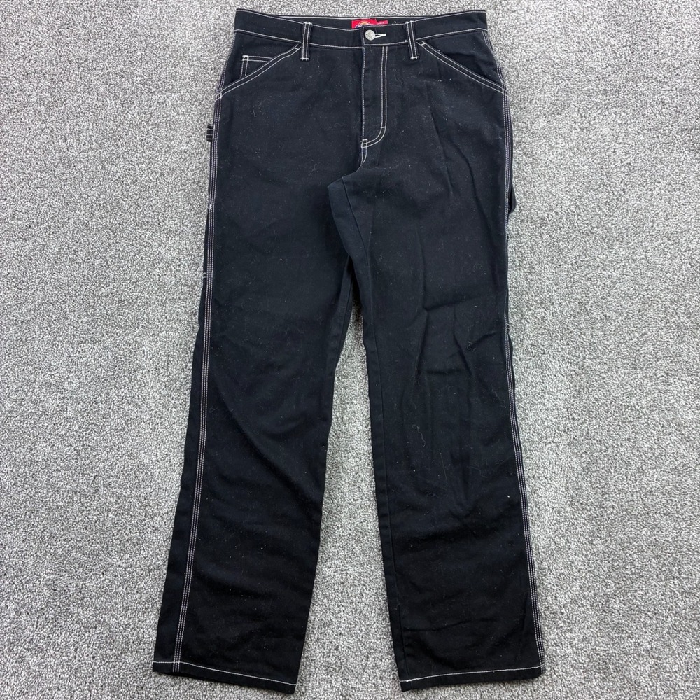 Dickies Carpenter Pants Women's 5/27 Black Contrast Stitching Utility Workwear
